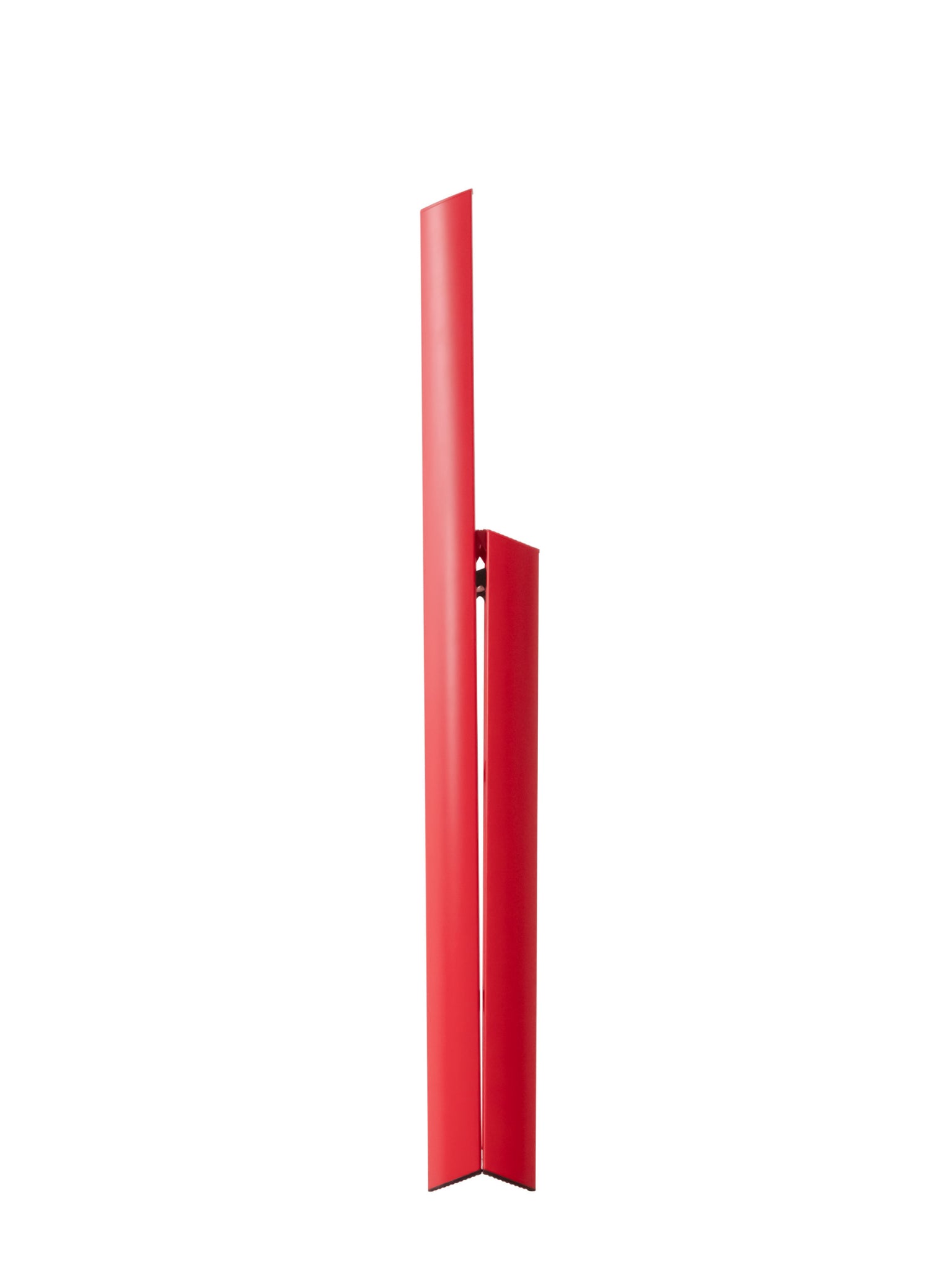 Opgevouwen Lucano 3-step ladder rood – slank en rechtopstaand